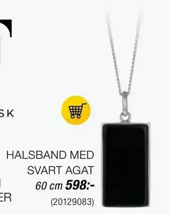 Halsband med svart agat
