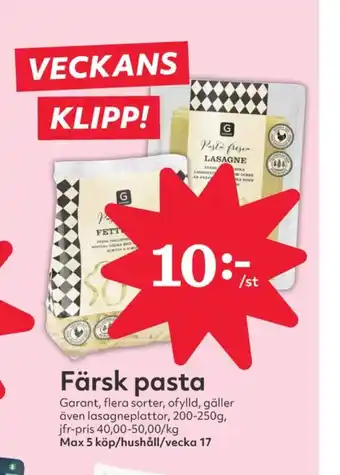 Hemköp Garant pasta erbjuda