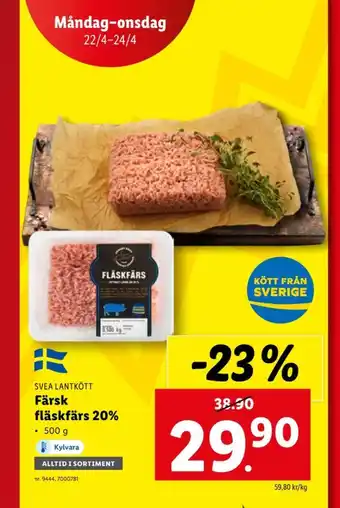 Lidl Svea lantkött fläskfärs erbjuda