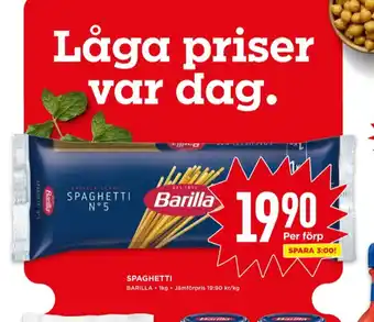 Willys Barilla spaghetti erbjuda