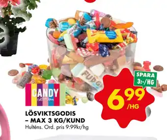ÖoB LÖSVIKTSGODIS – MAX 3 KG/KUND erbjuda
