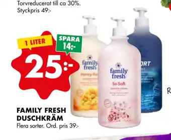 ÖoB FAMILY FRESH DUSCHKRÄM erbjuda