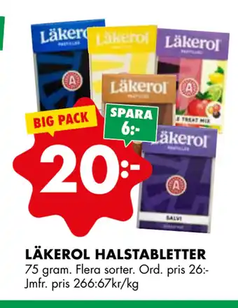 ÖoB LÄKEROL HALSTABLETTER erbjuda