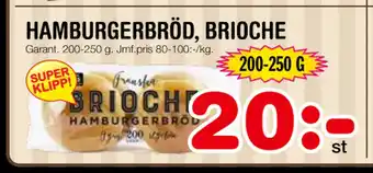 Nya Pulsen HAMBURGERBRÖD, BRIOCHE erbjuda