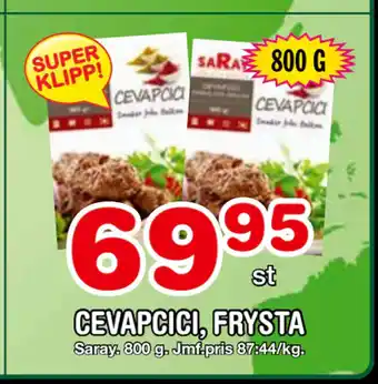 Nya Pulsen CEVAPCICI, FRYSTA erbjuda