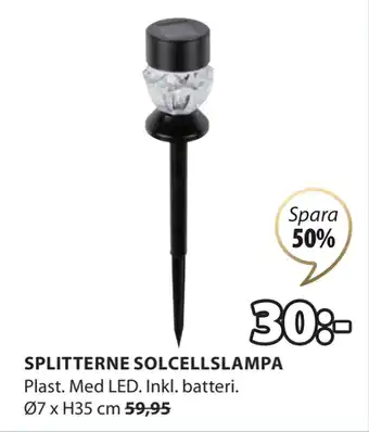 JYSK SPLITTERNE SOLCELLSLAMPA erbjuda