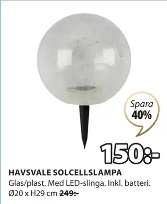 JYSK HAVSVALE SOLCELLSLAMPA erbjuda