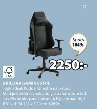 JYSK ABILDAA GAMINGSTOL erbjuda