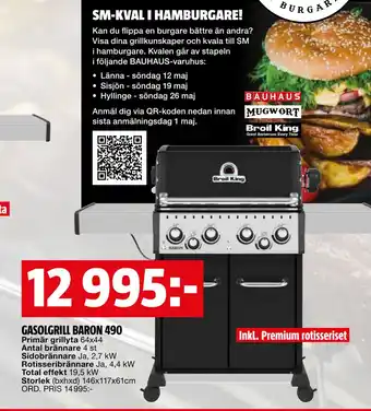 Bauhaus GASOLGRILL BARON 490 erbjuda