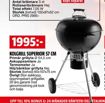 Bauhaus KOLGRILL SUPERIOR 57 CM erbjuda