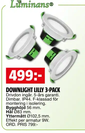 Bauhaus DOWNLIGHT LILLY 3-PACK erbjuda