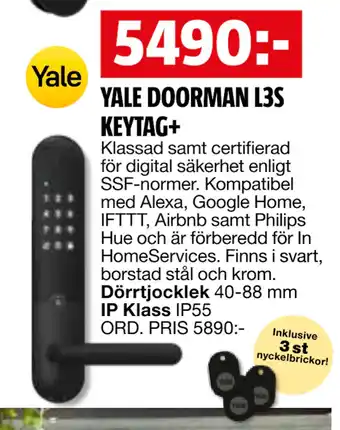 Bauhaus YALE DOORMAN L3S KEYTAG+ erbjuda