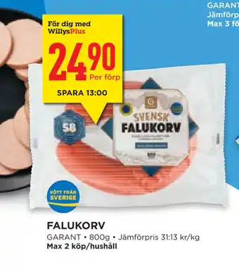 Willys Hemma FALUKORV erbjuda
