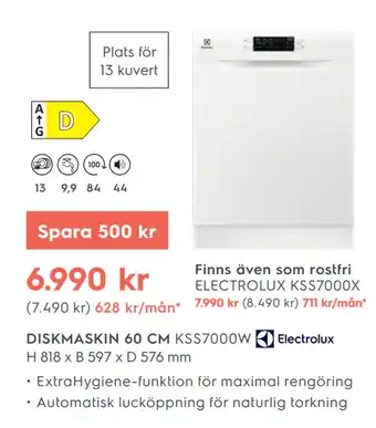 Electrolux Home DISKMASKIN 60 CM erbjuda