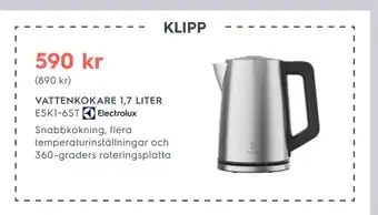 Electrolux Home VATTENKOKARE 1,7 LITER erbjuda