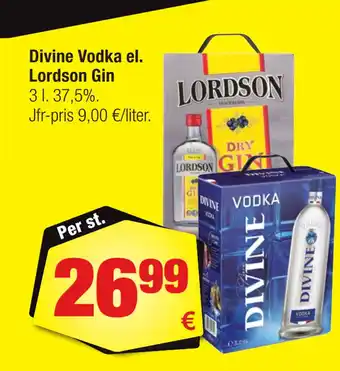 Calle Divine Vodka el. Lordson Gin erbjuda