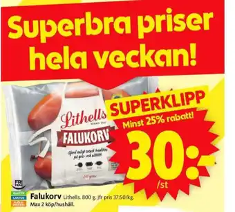 ICA Supermarket Lithells falukorv erbjuda