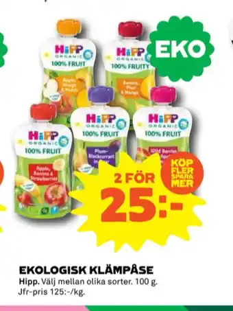 Coop Hipp barnmat erbjuda