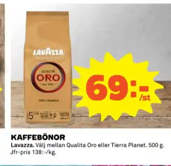 Coop Qualita oro kaffebönor erbjuda