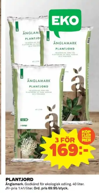 Coop Änglamark plantjord erbjuda