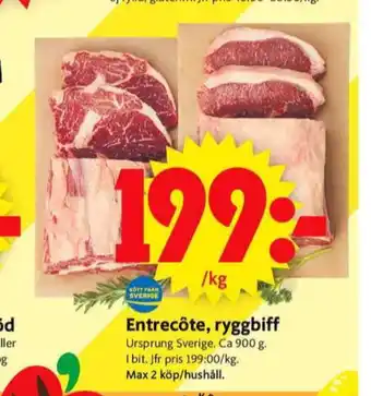 ICA Supermarket ryggbiff erbjuda