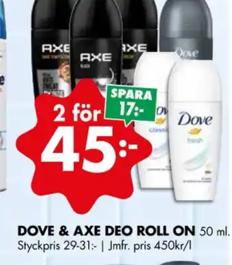 ÖoB Axe deodorant roll-on erbjuda