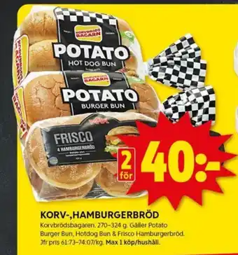 ICA Kvantum KORV-,HAMBURGERBRÖD erbjuda