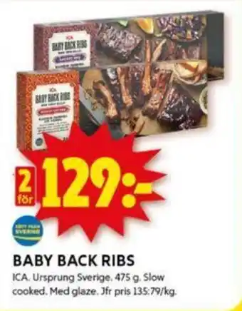 ICA Kvantum BABY BACK RIBS erbjuda