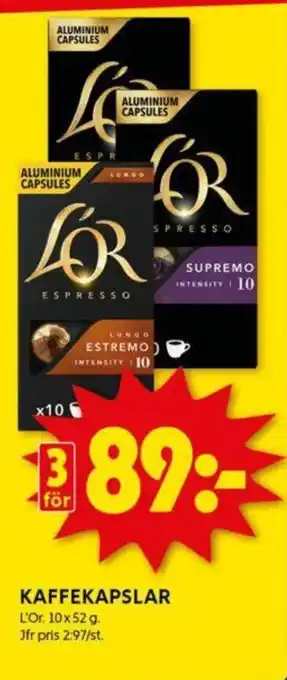 ICA Kvantum KAFFEKAPSLAR erbjuda