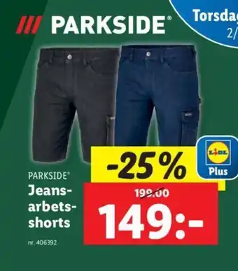 Lidl PARKSIDE Jeans- arbets- shorts erbjuda