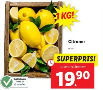 Lidl Citroner erbjuda