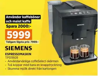 Power Siemens espressomaskin erbjuda