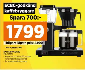 Power Moccamaster kaffebryggare erbjuda