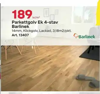 Byggmax Parkettgolv Ek 4-stav Barlinek erbjuda