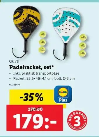 Lidl Padelracket, set erbjuda