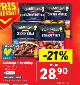 Lidl Guldfågeln kyckling erbjuda