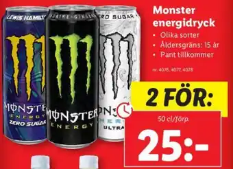 Lidl Monster energidryck erbjuda