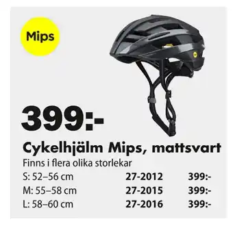 Biltema Cykelhjälm Mips, mattsvart erbjuda