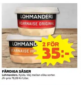 Coop FÄRDIGA SÅSER erbjuda