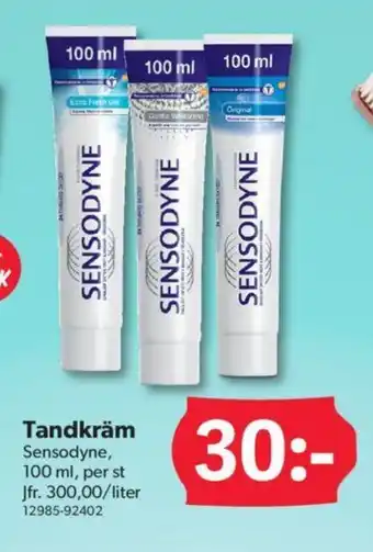 DollarStore Tandkräm Sensodyne erbjuda