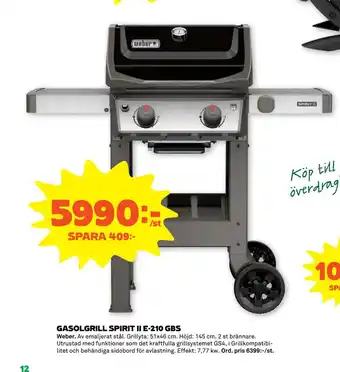 Stora Coop GASOLGRILL SPIRIT II E-210 GBS erbjuda