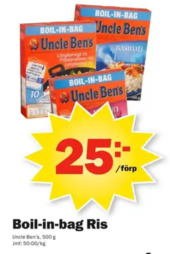 Pekås Uncle Ben's Boil-in-bag Ris 500g erbjuda