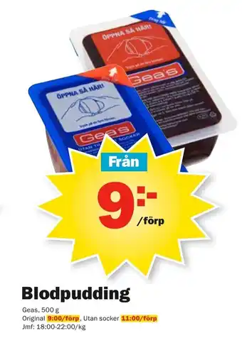 Pekås Geas Blodpudding 500g erbjuda