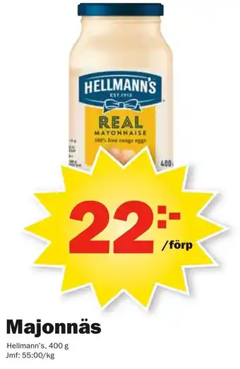 Pekås Hellmann's Majonnäs 400g erbjuda