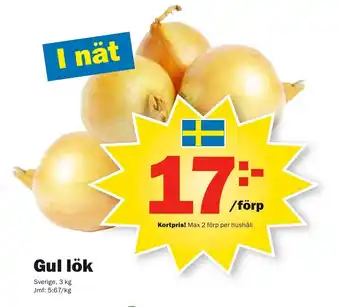 Pekås Gul lök 3kg erbjuda