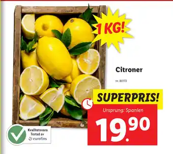 Lidl Citroner erbjuda