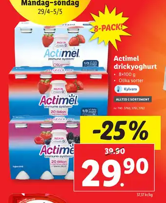 Lidl Actimel drickyoghurt erbjuda