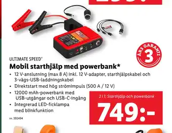 Lidl Mobil starthjälp med powerbank erbjuda