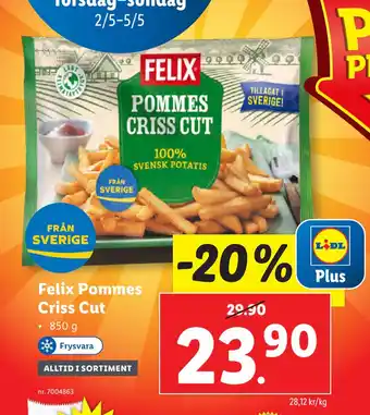 Lidl Felix Pommes Criss Cut erbjuda