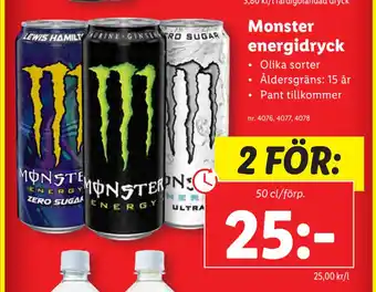 Lidl Monster energidryck erbjuda